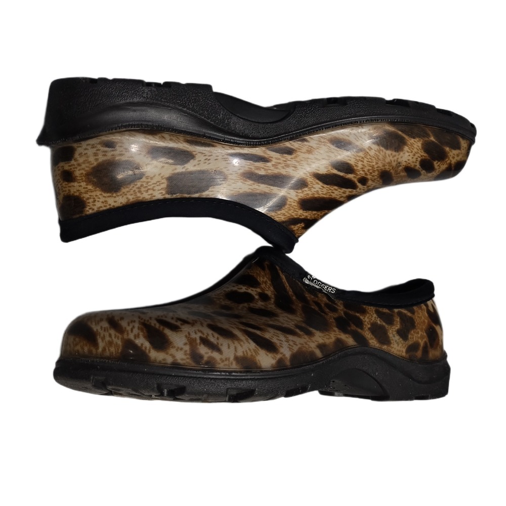 Sloggers Garden Shoes Womens Size 9 Multi Leopard Print Waterproof Comfortable